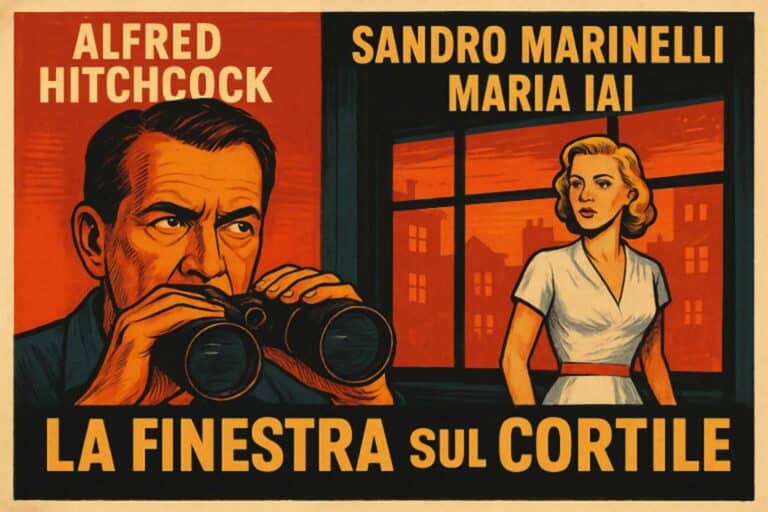 Poster vintage del film "La Finestra sul Cortile" di Alfred Hitchcock