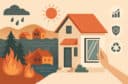 Casa con infissi in alluminio resistente agli eventi climatici estremi come pioggia, incendi e calore