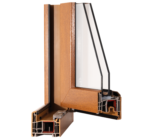 Sezione tecnica del profilo in PVC Ecó 500