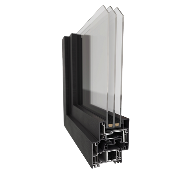 Sezione tecnica del profilo in PVC Sintesi