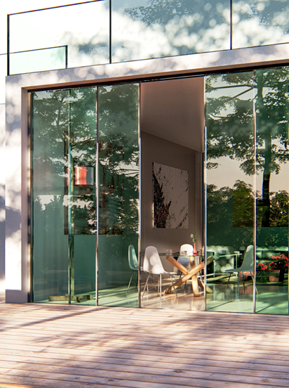 Portafinestra Astra con soglia ribassata senza barriere architettoniche